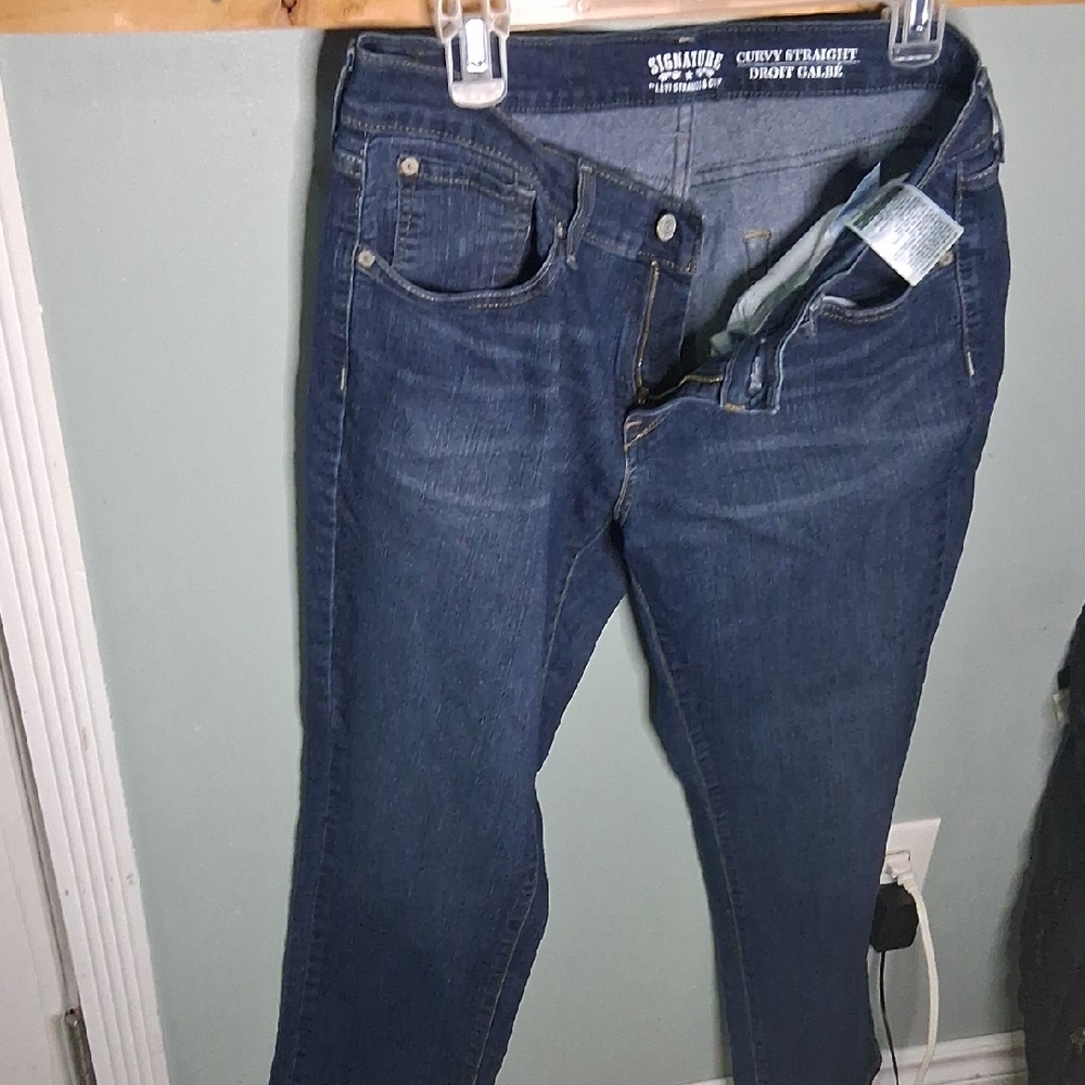 Signature Women's Curvy Straight Leg Jeans - Indigo 32 X 32